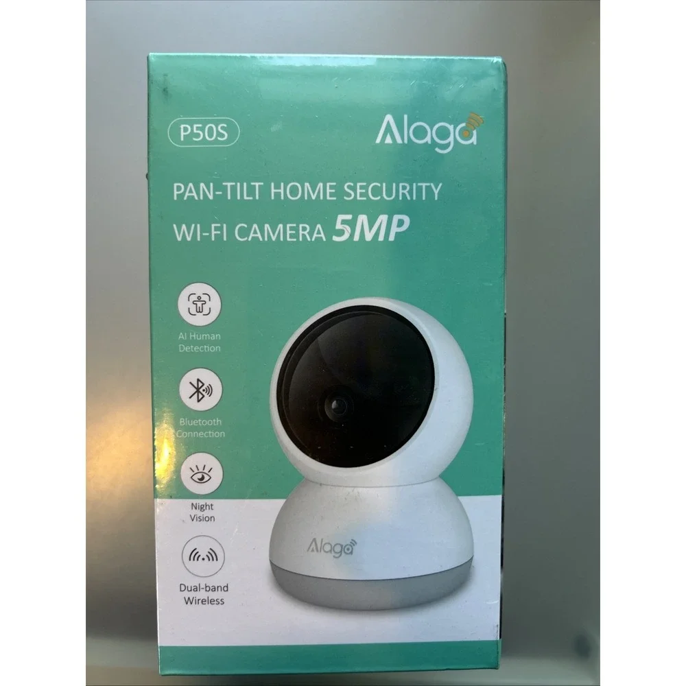 Alaga 3K 360° Pan-Tilt Home Security Wi-Fi Cam • AI Detect, NV, 2-Way Audio, 5MP